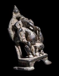 An Indian Bronze Ganesha Enthroned