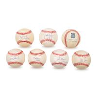A Collection of Seven Hall of Fame and Notable Pitcher Signed Autograph Baseballs