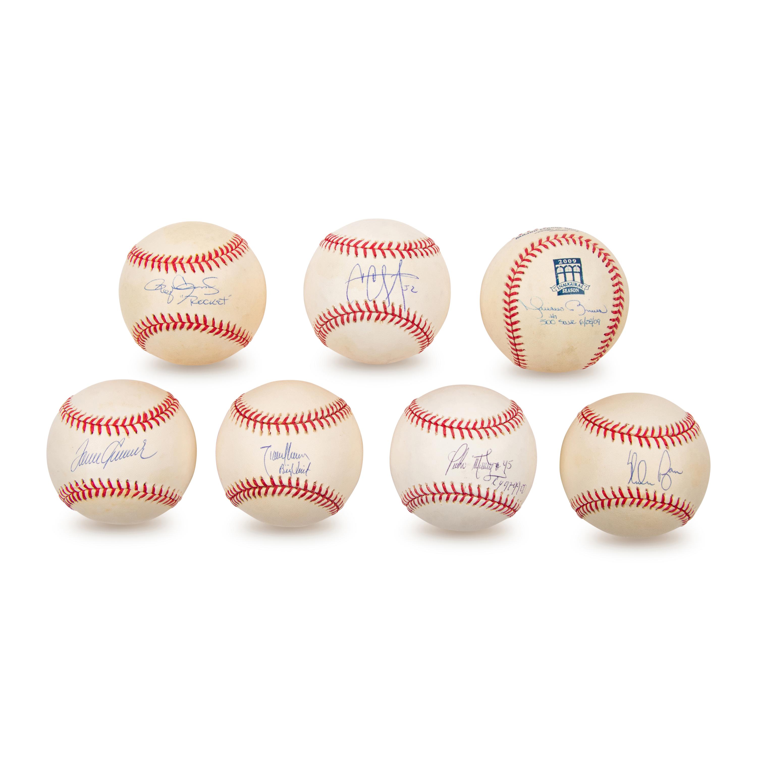 A Collection of Seven Hall of Fame and Notable Pitcher Signed Autograph Baseballs