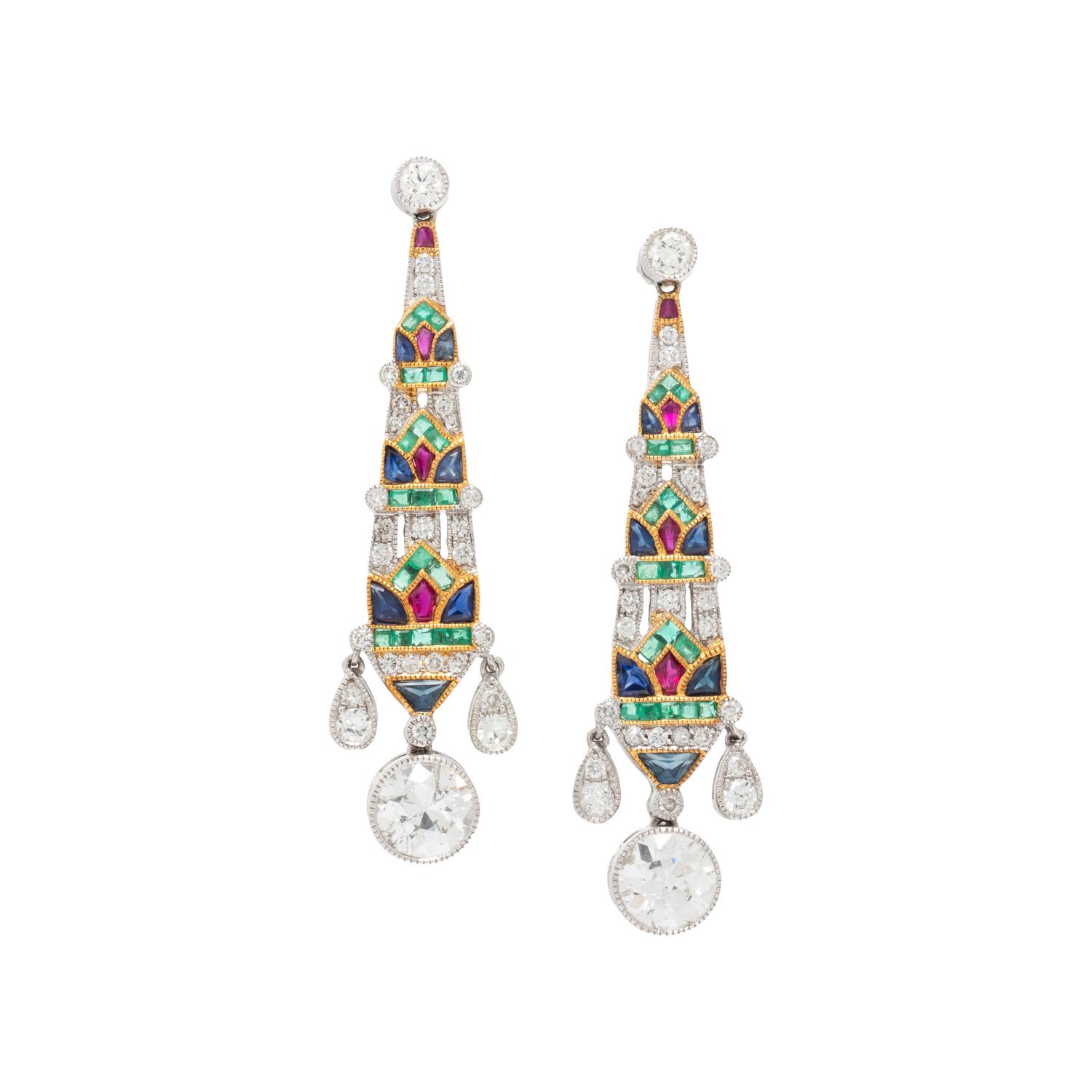 DIAMOND AND MULTIGEM EARRINGS