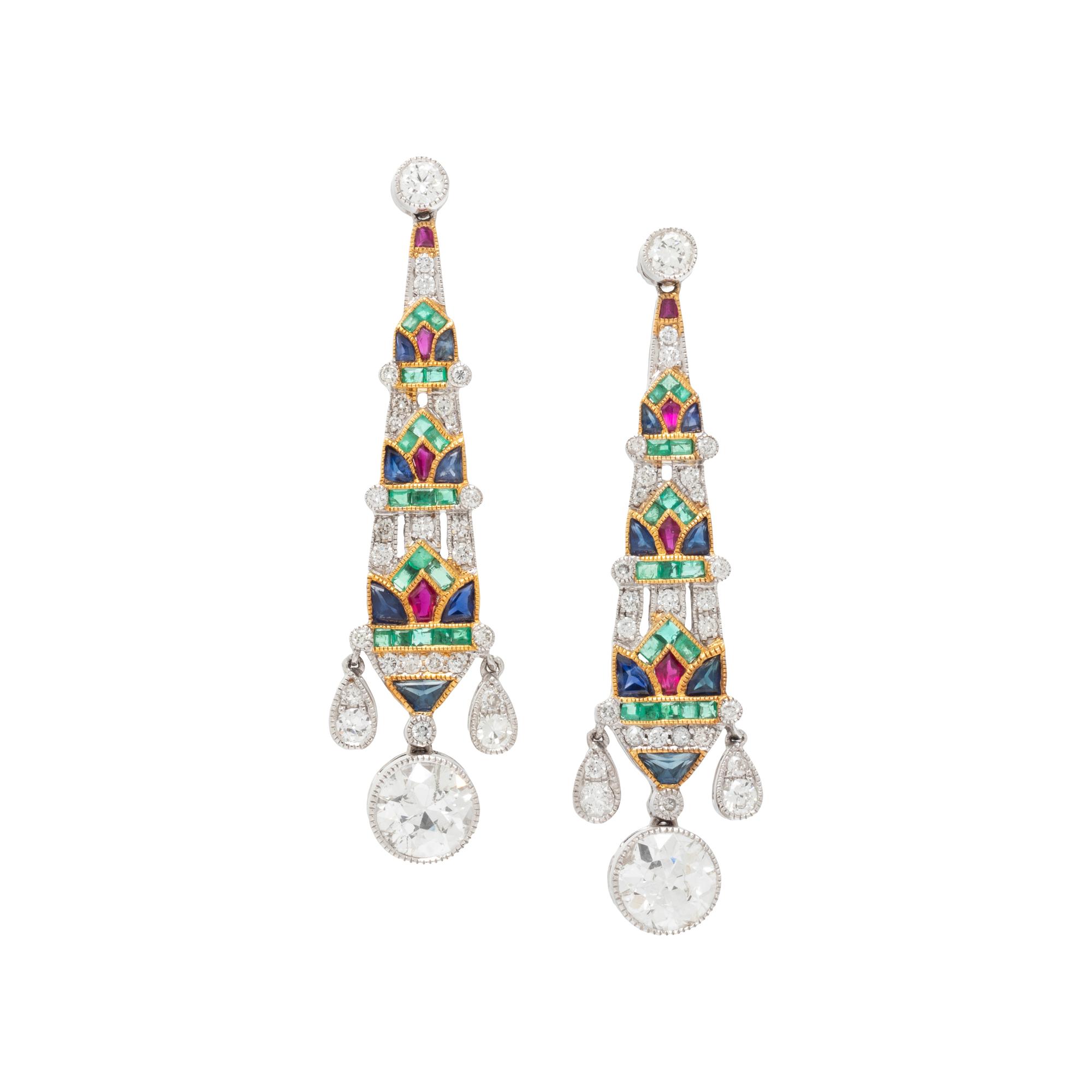 DIAMOND AND MULTIGEM EARRINGS