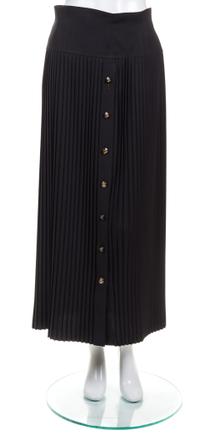 A Chanel Black Pleated Long Skirt, Size 42.
