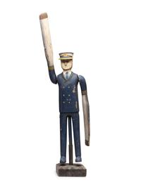 A Carved and Painted Wood Ship's Captain Whirligig