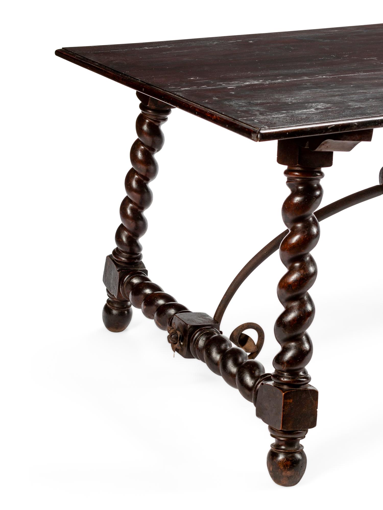 A Louis XIV Iron-Mounted Trestle Table