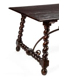 A Louis XIV Iron-Mounted Trestle Table