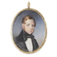 American School 19th century Portrait miniature of a young man