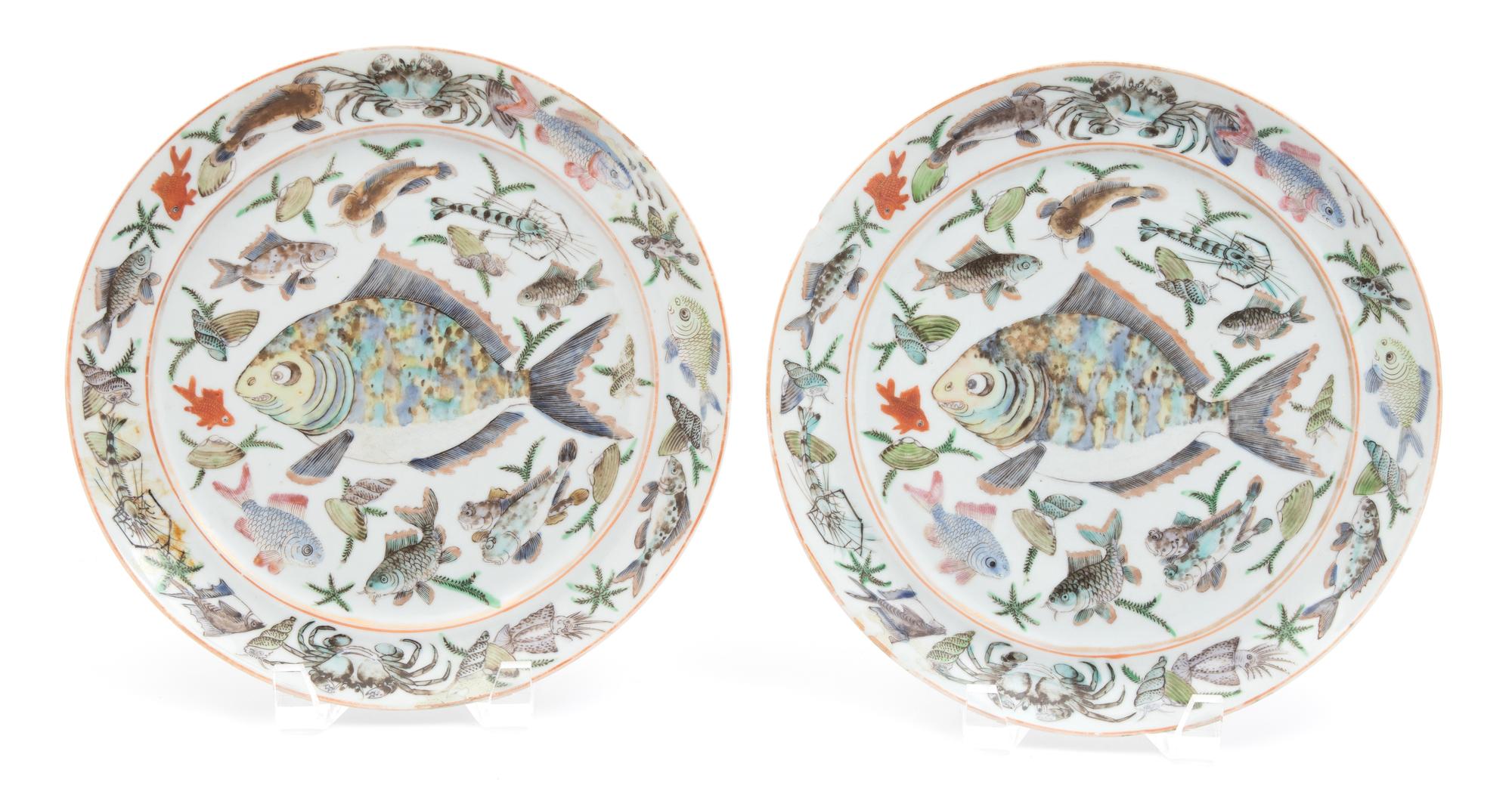 Ten Chinese Export Porcelain Plates Diameter 9 1/2 inches. — 18TH CENTURY