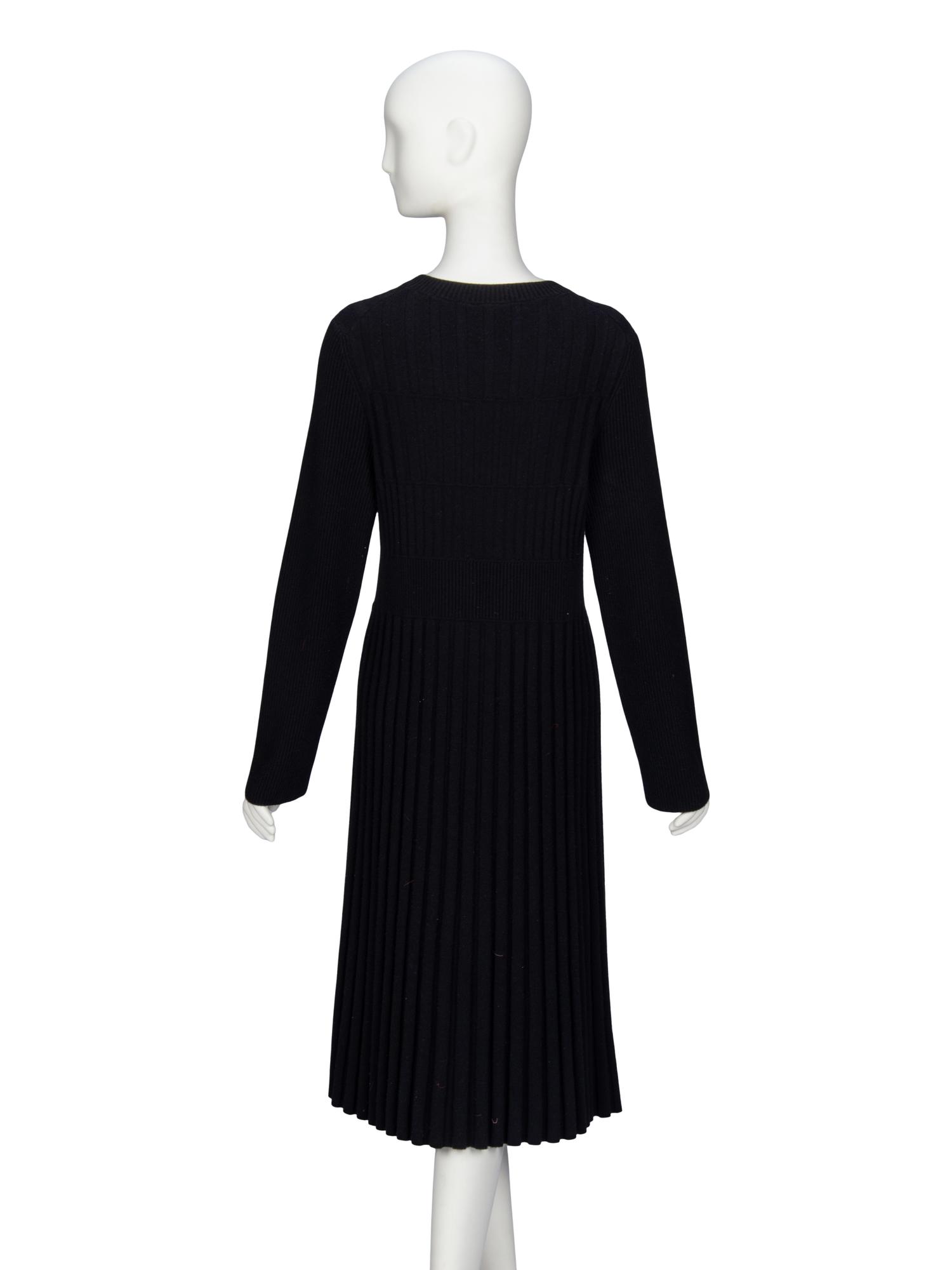 Chanel, Black Wool Knit Dress