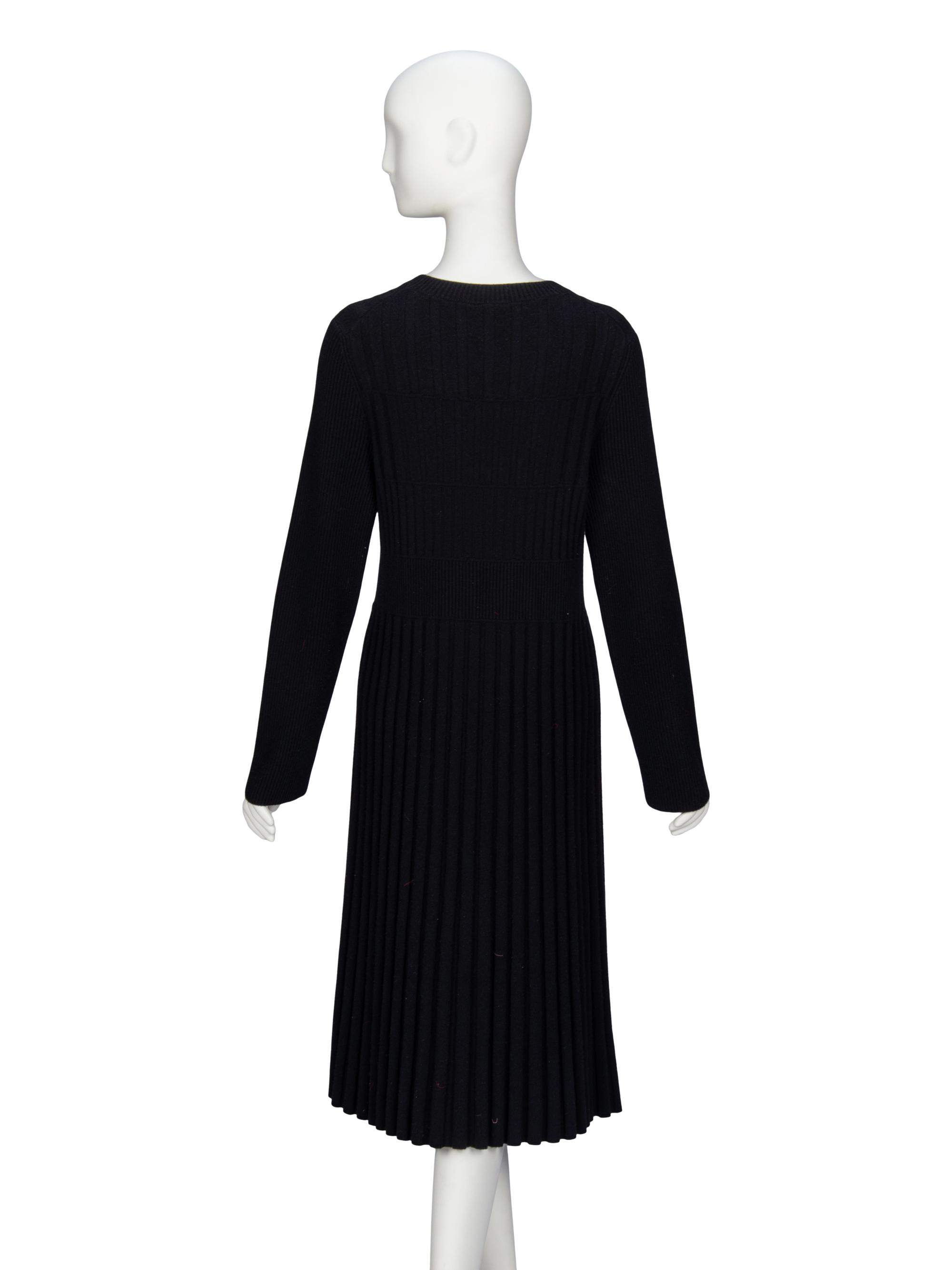Chanel, Black Wool Knit Dress