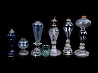 A Collection of Glass Oil Lamp Bases