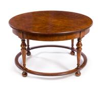 A Regency Style Burlwood Low Table Height 21 x diameter of top 35 1/2 inches. — 20TH CENTURY