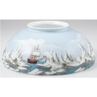 Hand-Painted Lamp Shade of an Arctic Expedition, Ca 1870s-1880s