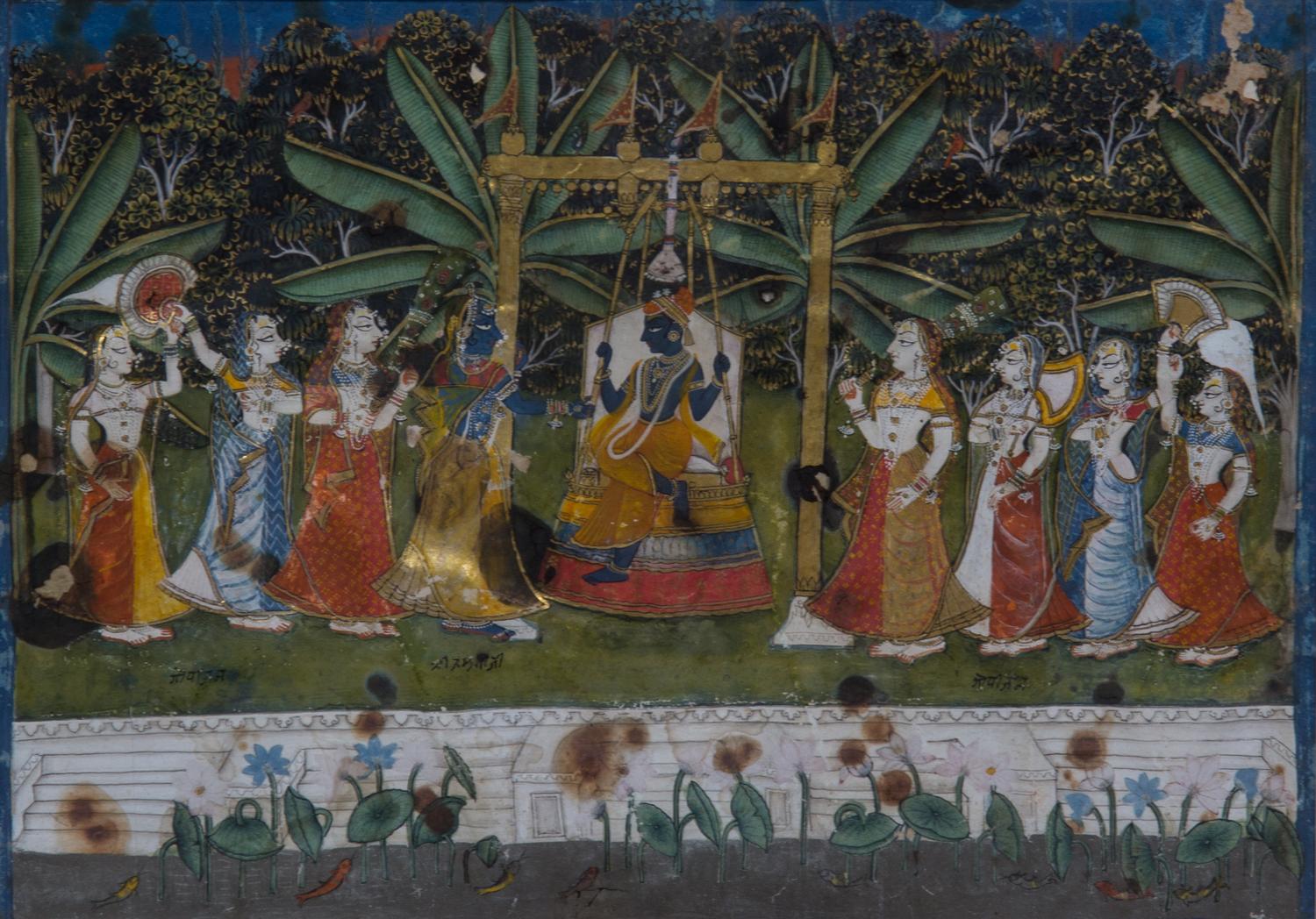 Two Rajasthani Court Paintings Dimensions of larger 10 1/4 x 15 inches. — 19th Century/20th Century