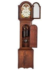 An English Line Inlaid Mahogany Tall Case Clock