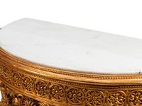A Pair of Louis XVI Style Giltwood Marble-Top Console Tables