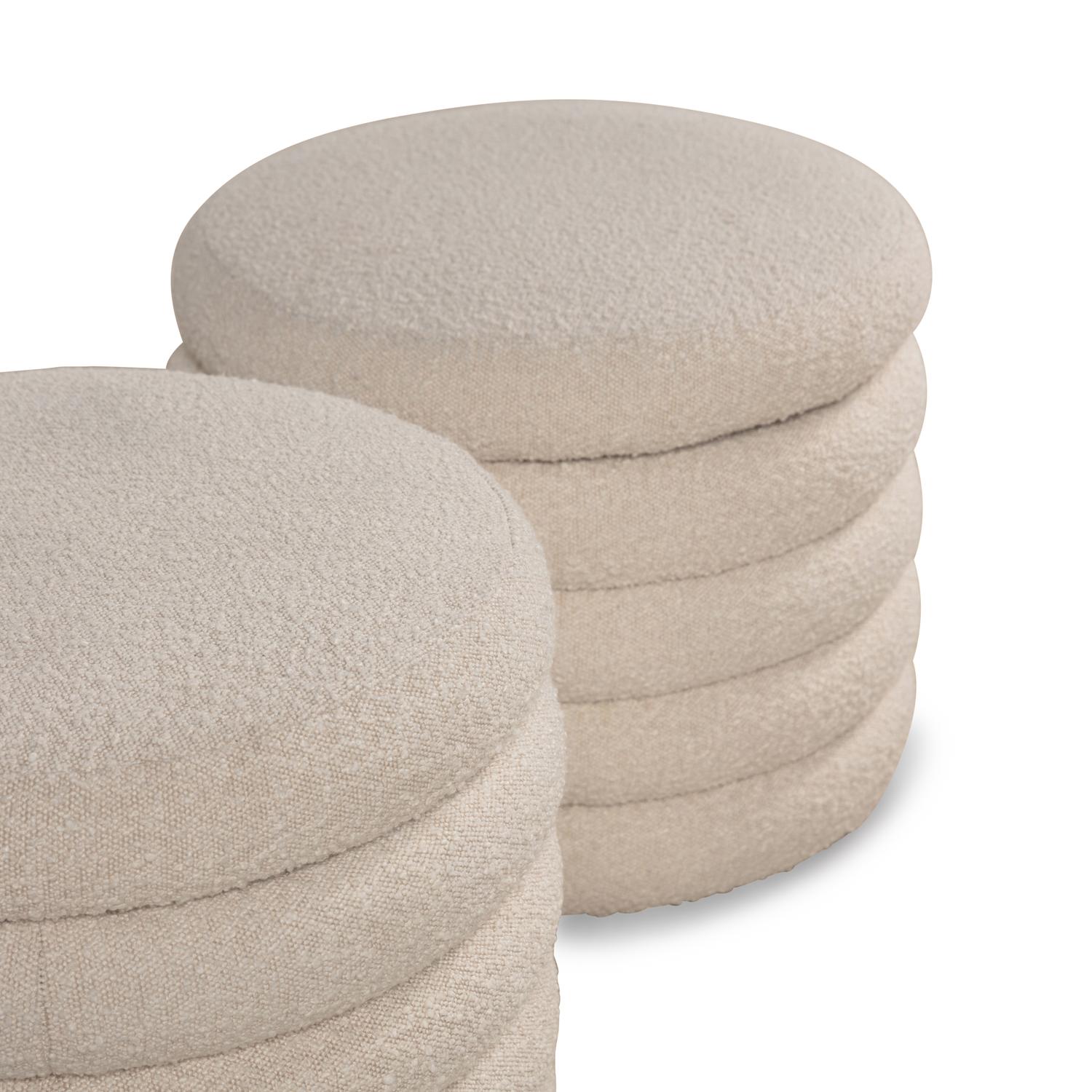 A Pair of Bouclé Storage Ottomans