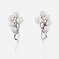 A Collection of 14K White Gold and Pearl Jewelry