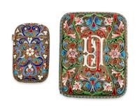 Two Russian Silver and Enamel Cases — EARLY 20TH CENTURY