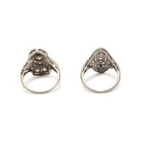 TWO DIAMOND AND PLATINUM RINGS