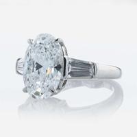 A Diamond and Platinum Tiffany & Co. Ring 5.13 Carat Oval-Cut Diamond, GIA Certified