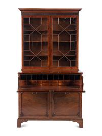 A George III Mahogany Bureau Bookcase