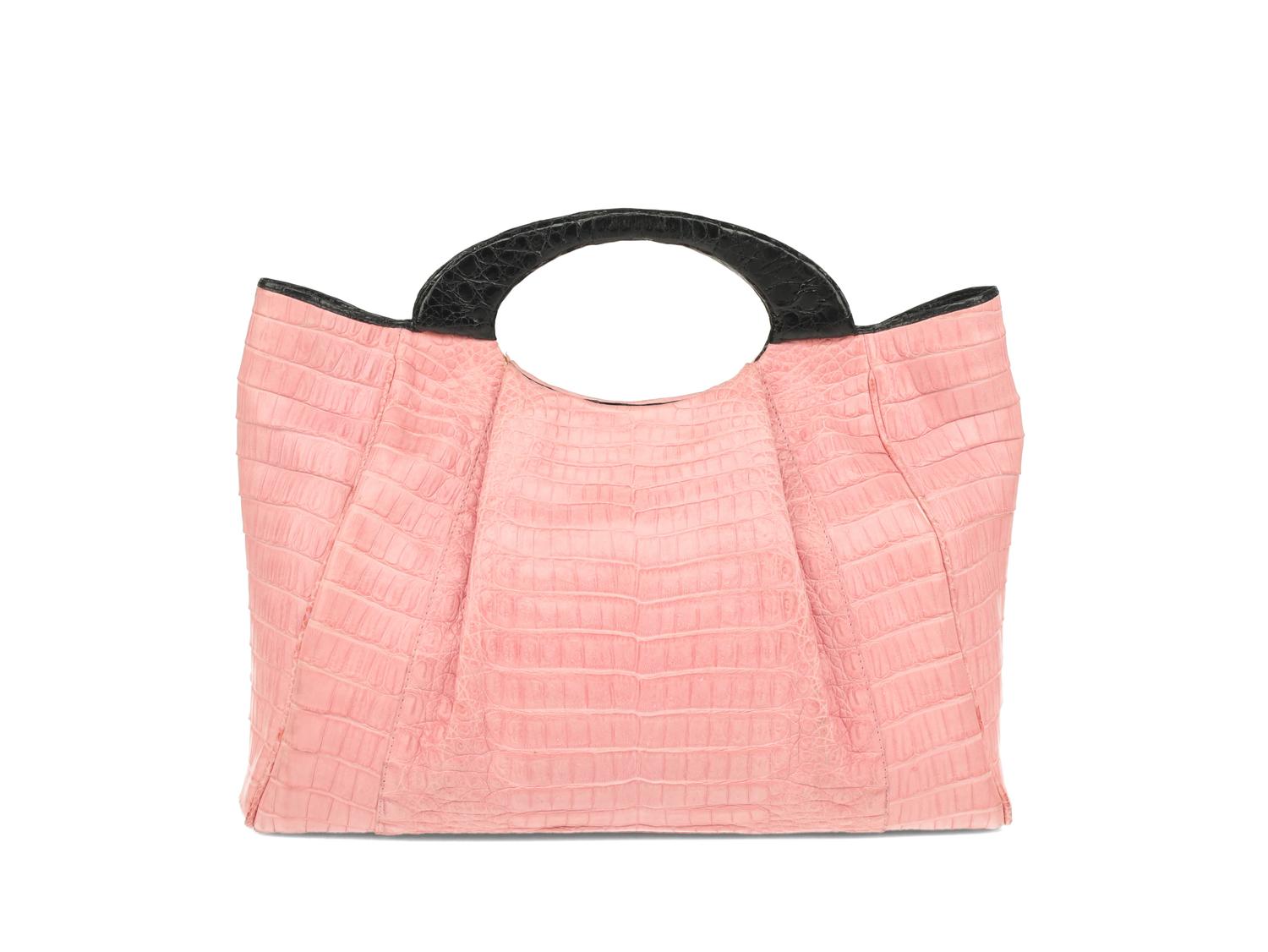 Nancy Gonzalez Pink Crocodile Tote