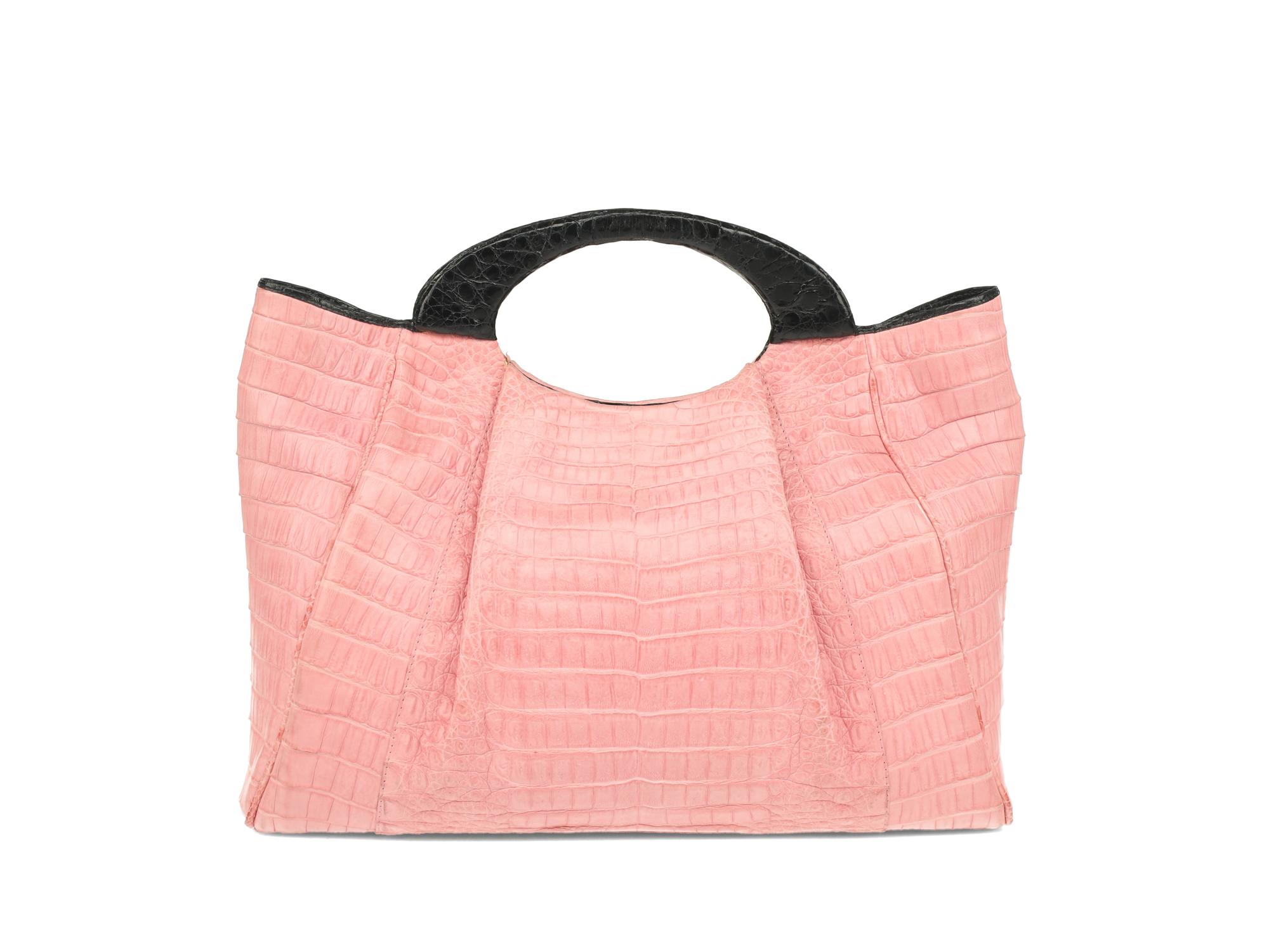 Nancy Gonzalez Pink Crocodile Tote