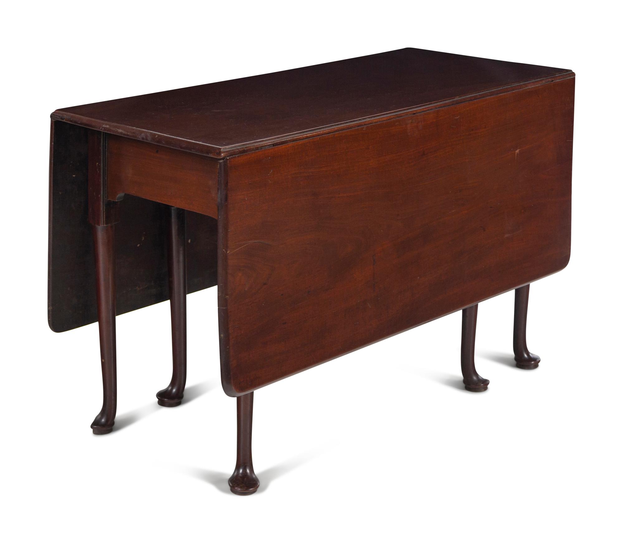 A Queen Anne Style Mahogany Drop-Leaf Gate-Leg Dining Table