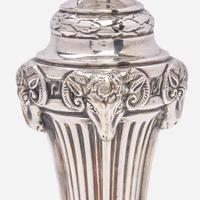 A set of four George III sterling silver weighted candlesticks John Carter II, London, 1774