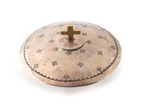 Sterling Silver Lidded Jar, with 18K Gold Cross Finial