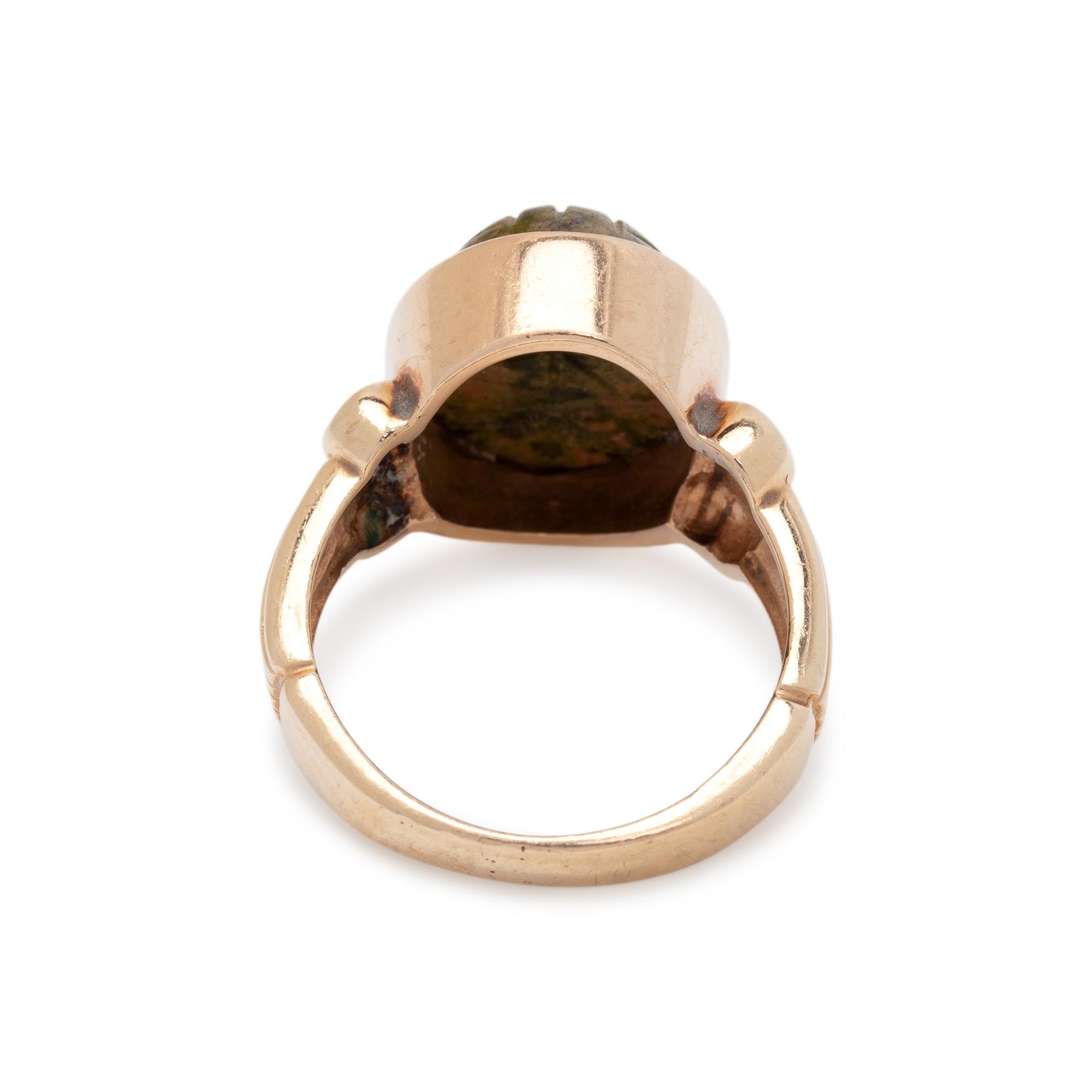YELLOW GOLD AND SCARAB RING