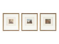 A Group of Nine Cityscape Etchings
