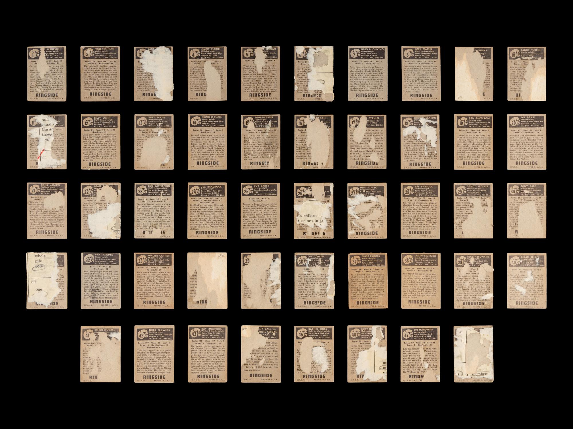 A Complete Run of Series One 1951 Topps Ringside Boxing Cards Including Rocky Marciano Rookie (48/48)