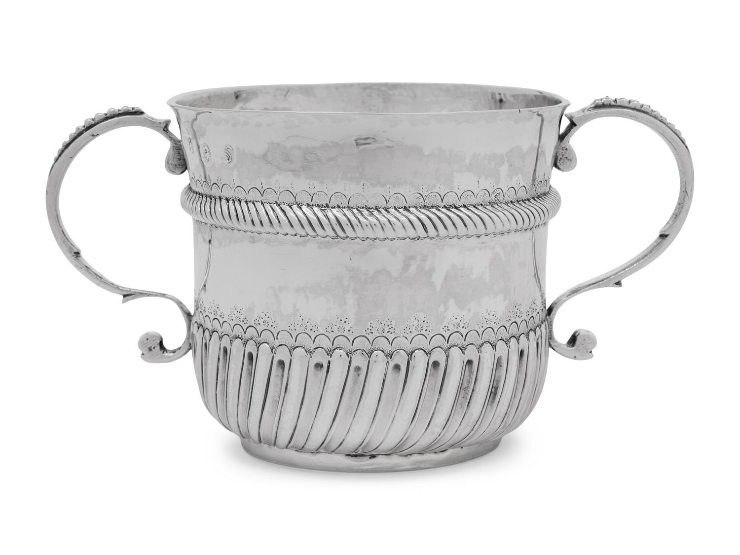 A William III Britannia Silver Caudle Cup