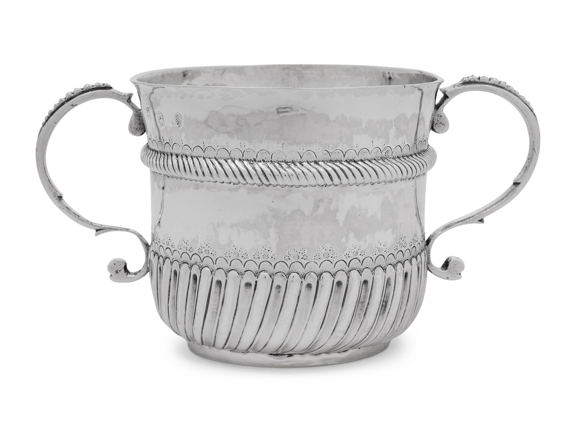 A William III Britannia Silver Caudle Cup