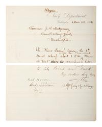 [CIVIL WAR - NAVY] -- [LINCOLNIANA]. A group of 6 documents relating to Lincoln naval visits, comprising: