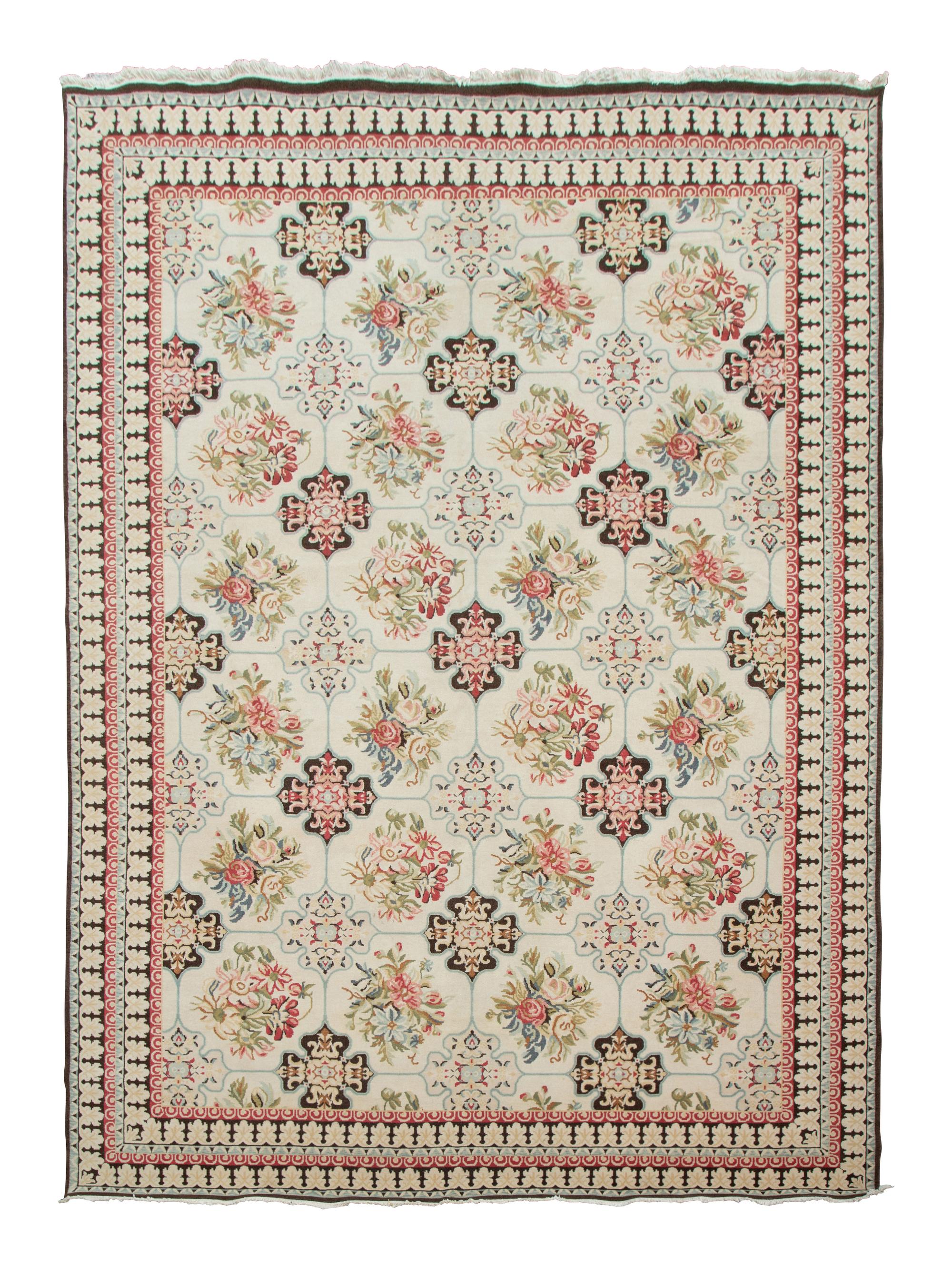 An Indian Floral Design Wool Rug