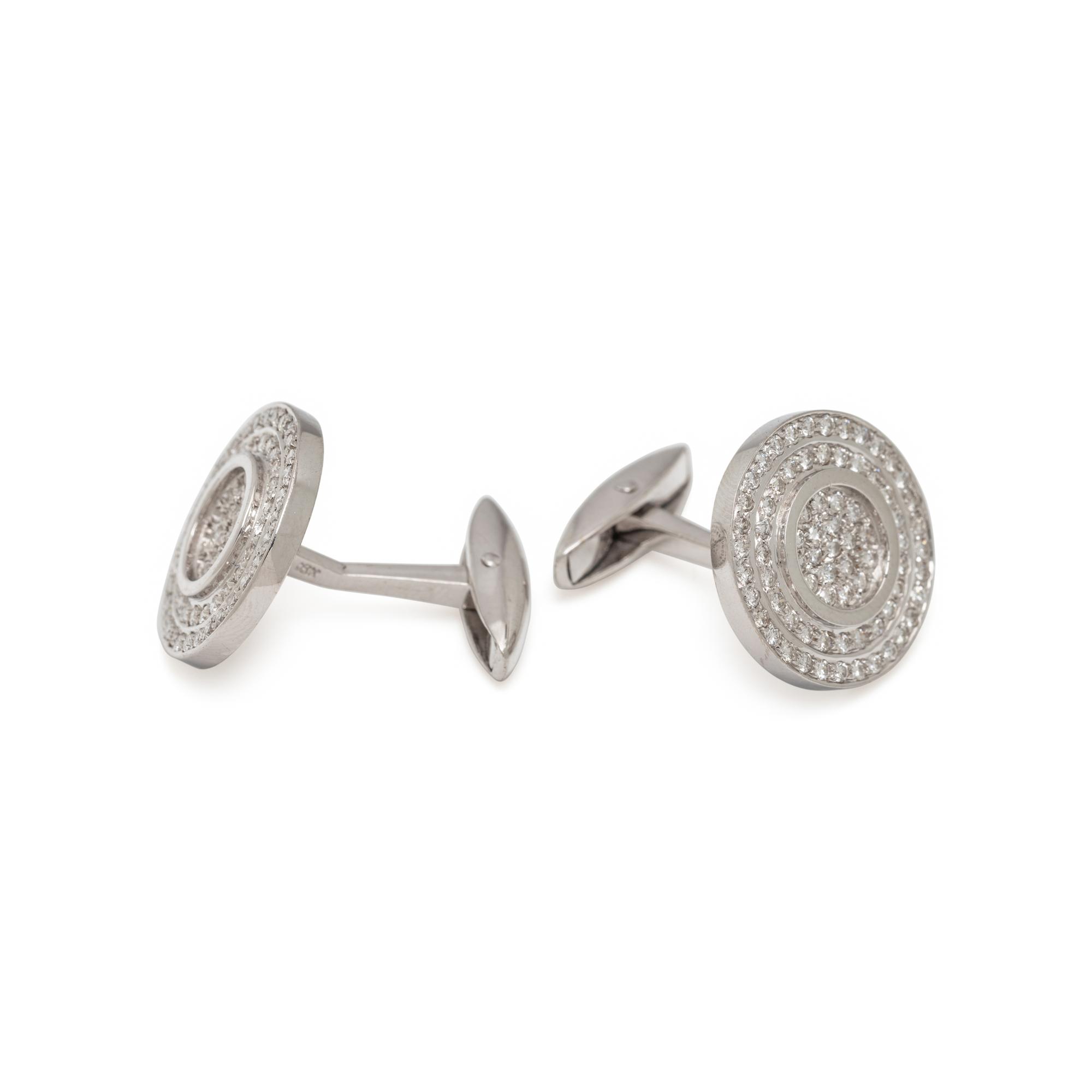 WHITE GOLD AND DIAMOND CUFFLINKS
