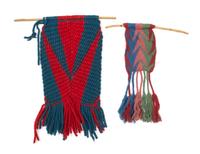 Two Native Finger Woven Panels Length of larger 15 x 12 1/2 inches.