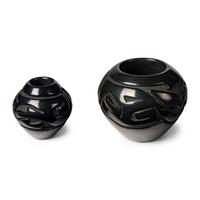 Stella Chavarria AND Denise Chavarria (Santa Clara, b. 1939 / b. 1959) — Carved Blackware Pottery