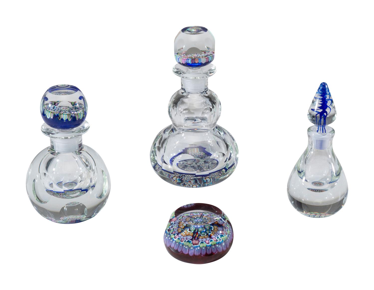 Four Millefiori Glass Articles