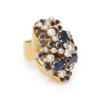 WACHLER, DIAMOND, SAPPHIRE, AND YELLOW GOLD RING