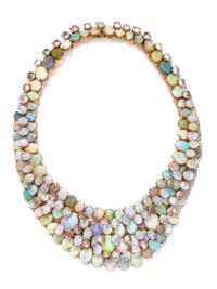 TONY DUQUETTE, OPAL, ROCK CRYSTAL AND MOONSTONE NECKLACE