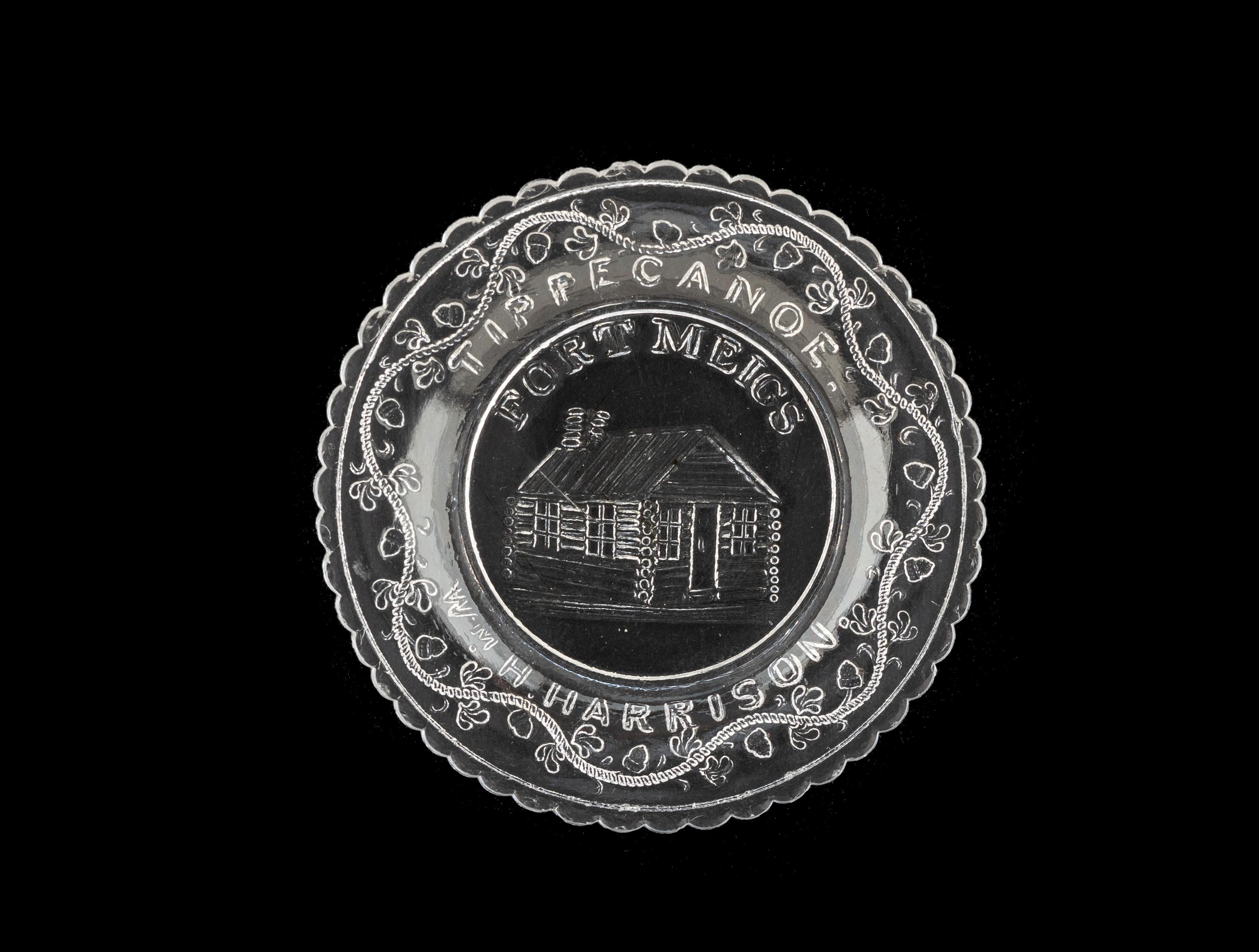 [HARRISON, William Henry]. A group of campaign and memorial clear glass cup plates.