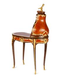 A Louis XVI Style Gilt Bronze Mounted Marquetry Cartonnier Desk