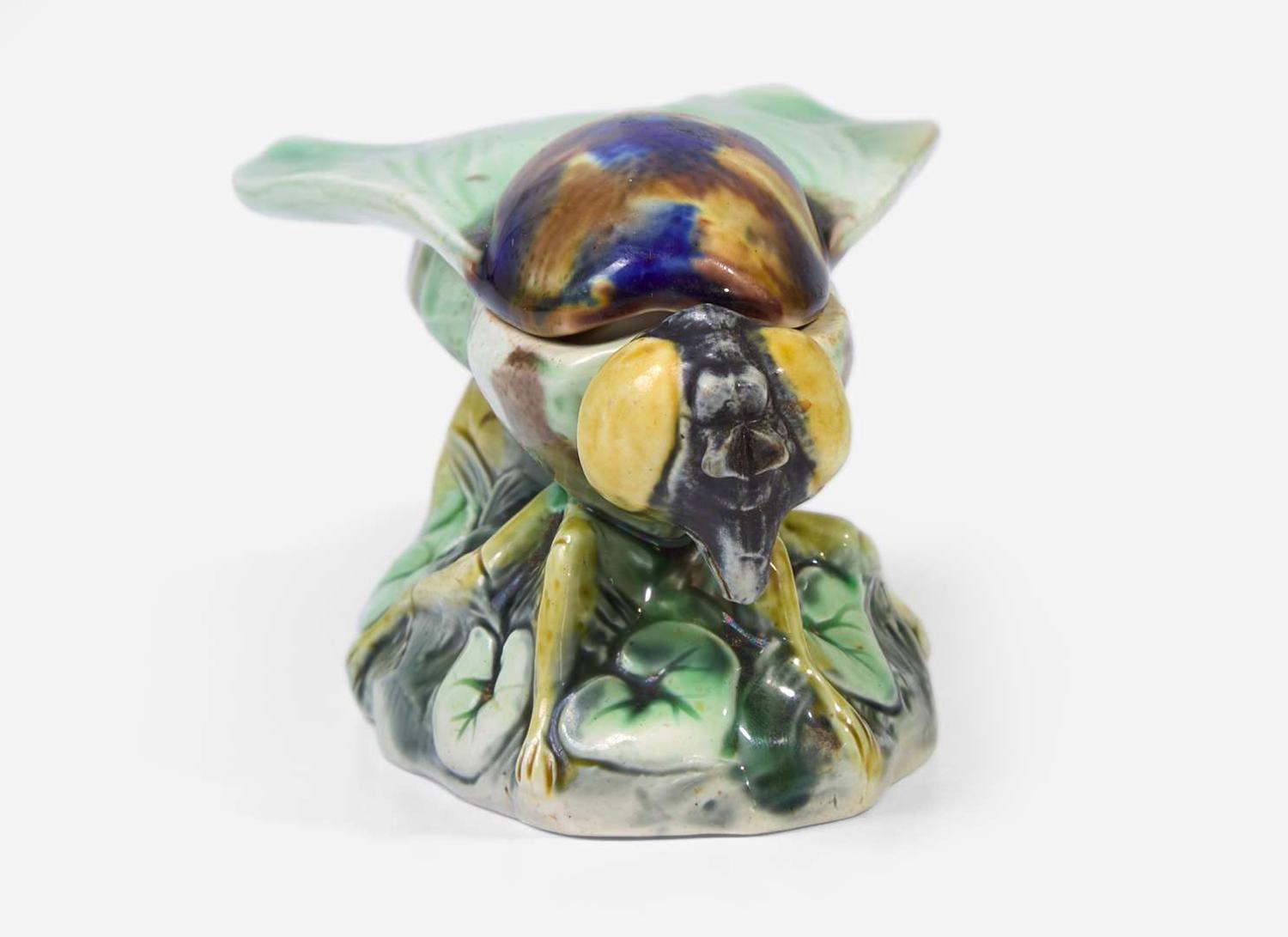 A Wedgwood Majolica Fly Match Box, UK, 1873