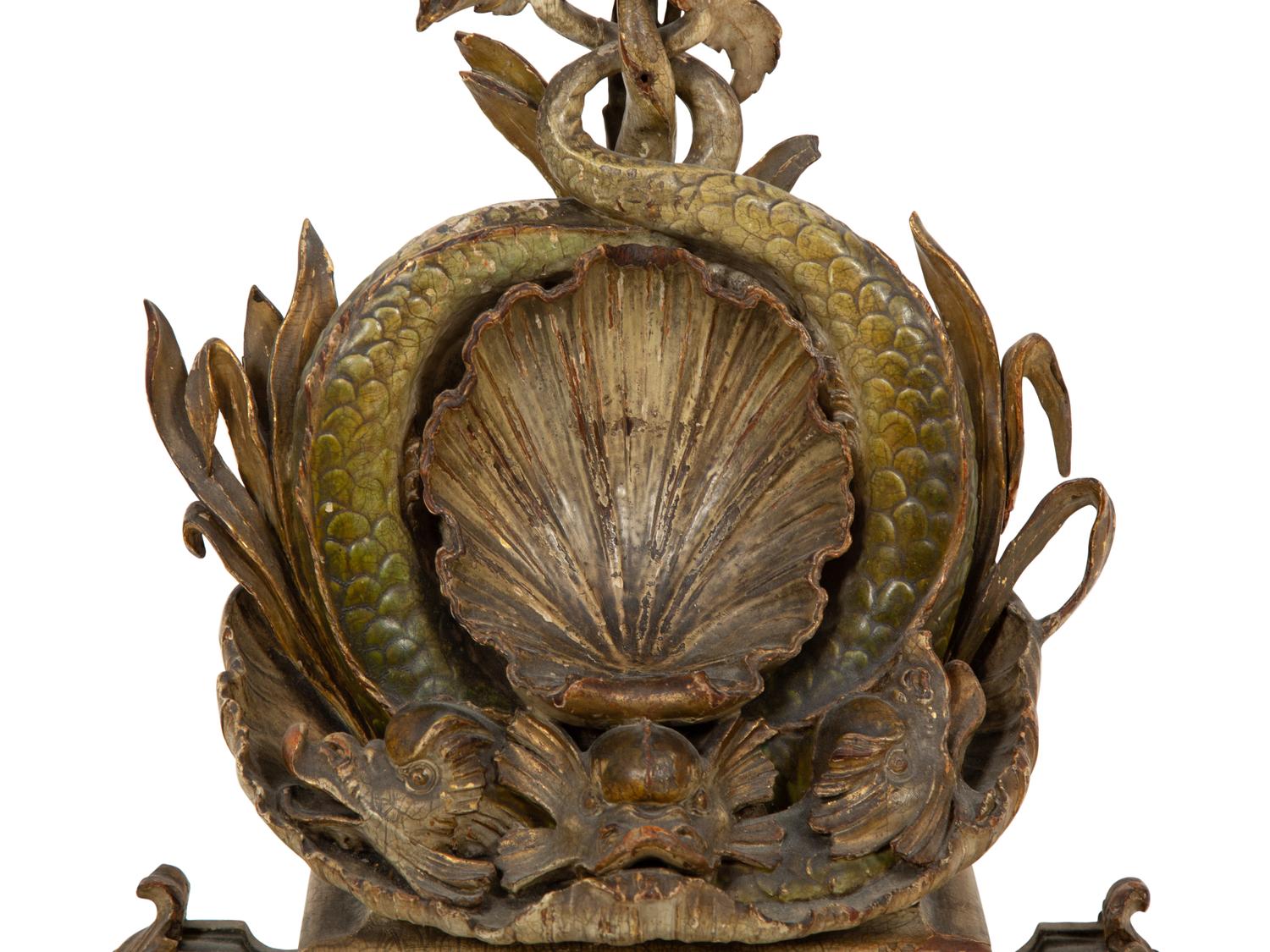 A Continental Carved Giltwood Pocket Watch Stand