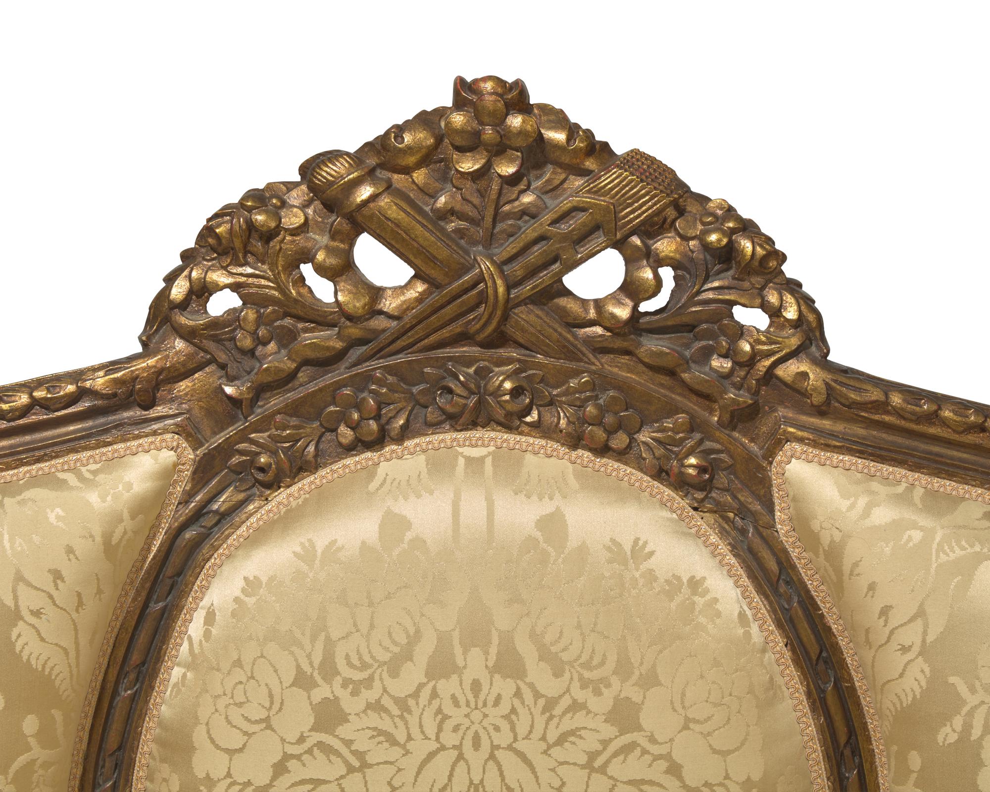 A French Empire style giltwood canapé, 20th century