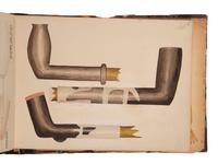 [NATIVE AMERICAN] -- [GOLD RUSH]. An album of watercolor drawings by prospector George V. Storkey (ca 1867-1942) depicting British Columbian Indigenous objects, likely related to the Nlaka’pamux, ca late 1890s-early 1900s.