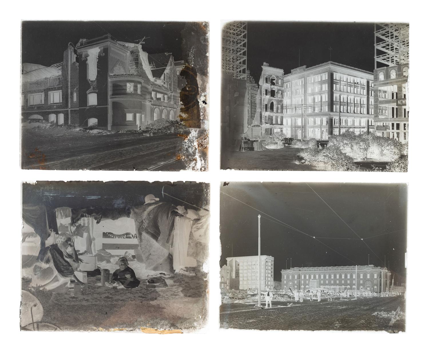 [CALIFORNIA]. A group of 21 glass negatives documenting the San Francisco Earthquake.
